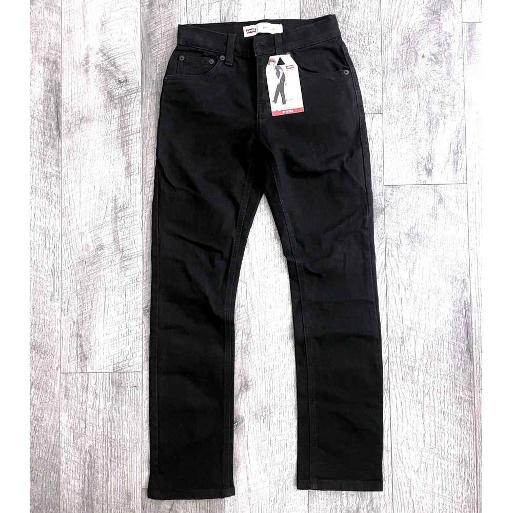 Levis Kids 511 Slim Fit Stretch Jeans Black Size‎ 12 Reg 26x27 NWT